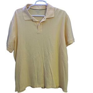 Sonoma Life Style Polo Shirt Mens XL Short Sleeve Yellow Button Cotton‎